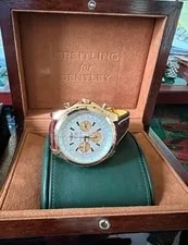 Breitling — Breitling 18K Rose Gold 48MM Chronograph H44363 White Dial Box Papers Bentley — Watch — resale