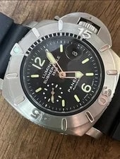Panerai — Panerai Luminor Submersible 47mm 2500m Auto Black Dial Rubber Strap, Papers, Box — Watch — resale