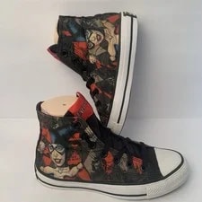 Converse — Converse All Star Harley Quinn High Top SZ 4 6 DC Comics Chuc — Sneaker — resale