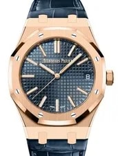 Audemars Piguet — Audemars Piguet Royal Oak 41mm Rose Gold Blue Leather 15510OR.OO.D315CR.02 NEW — Watch — resale
