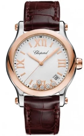 Worldofluxuryus — Chopard Happy Sport Stainless Steel & 18K Rose Gold & Diamonds Lady's — Watch — resale