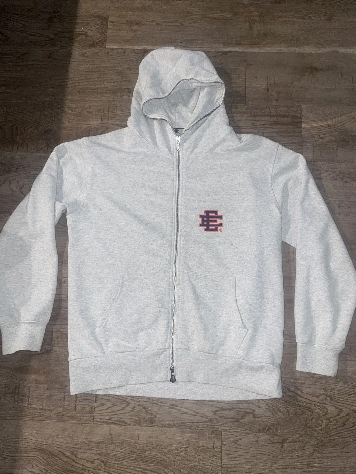 Eric Emanuel Grey Zip-Up Hoodie — streetwear — resale