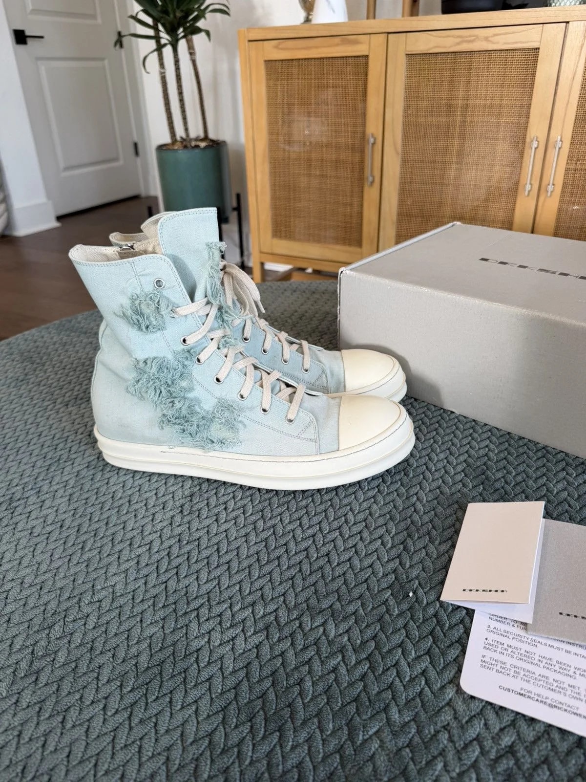 Rick Owens DRKSHDW — 44EU Rick Owens Drkshdw "Strobe" Slashed Ramones — Sneaker — resale