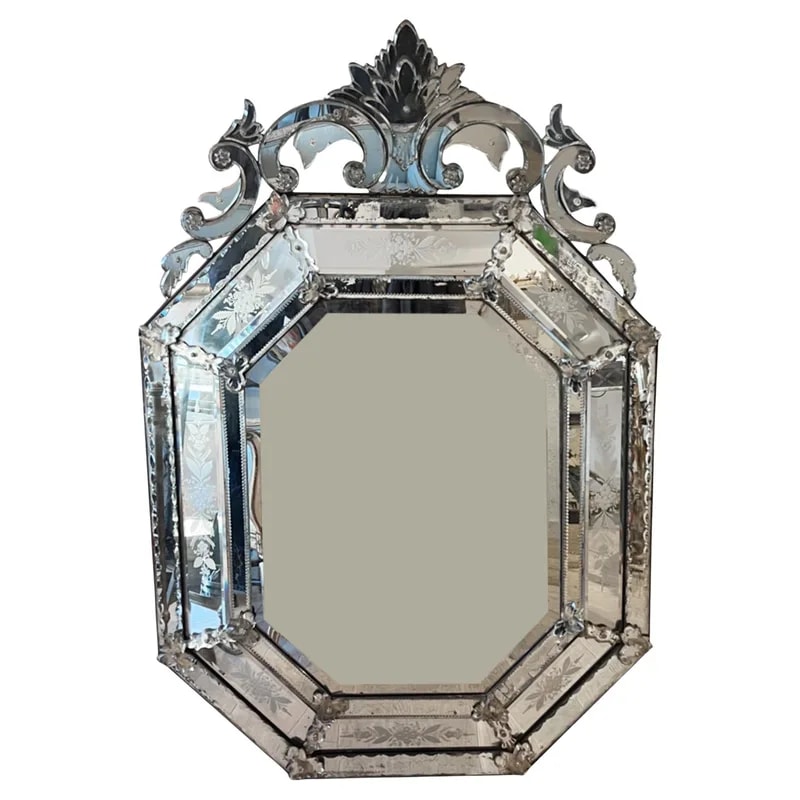 French Venetian Mirror with a Shield Crest, 1900s — decorative_object — resale