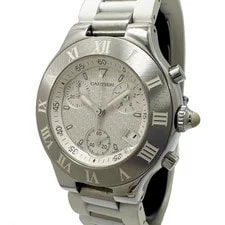 Cartier — Cartier Must 21 Chronoscaph S Chronograph Quartz QZ Date White Dial W1 — Watch — resale