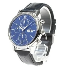 IWC — IWC Portofino Chronograph IW391019 42mm SS Navy Dial Leather Strap GMT #C336 — Watch — resale