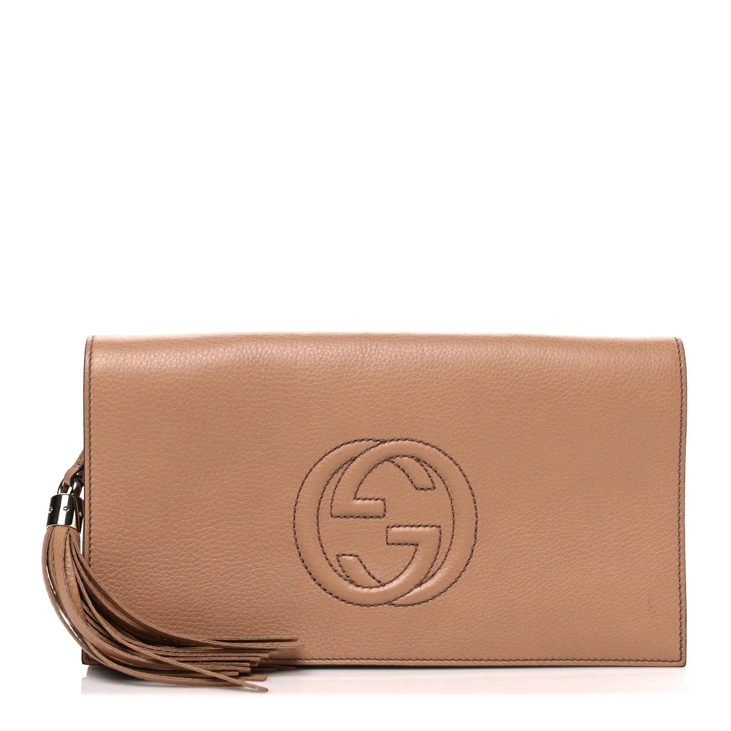 Gucci — Pebbled Medium Soho Camelia — Handbag — resale
