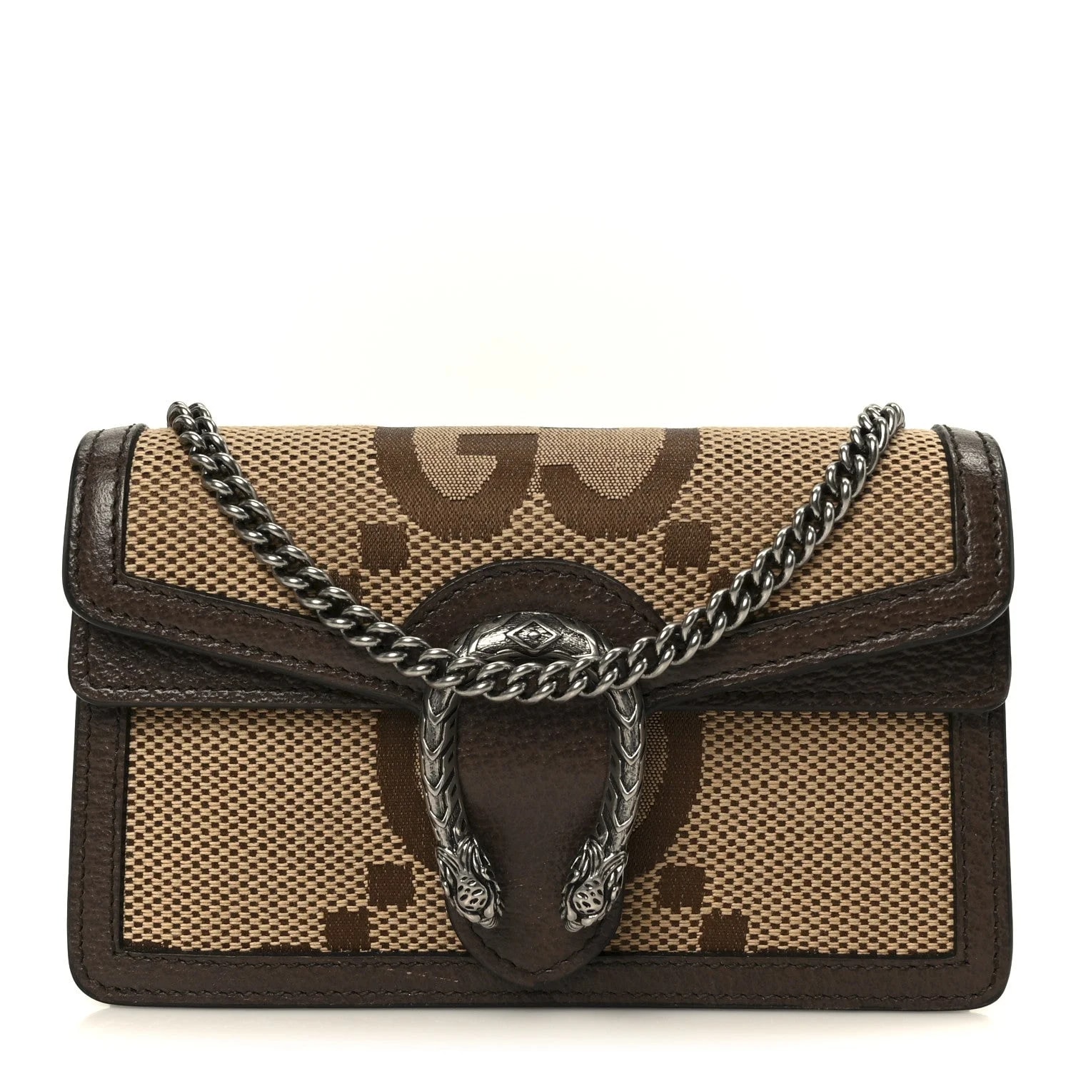 Gucci — Monogram Jumbo GG Textured Dollar Super Mini Dionysus New Acero — Handbag — resale