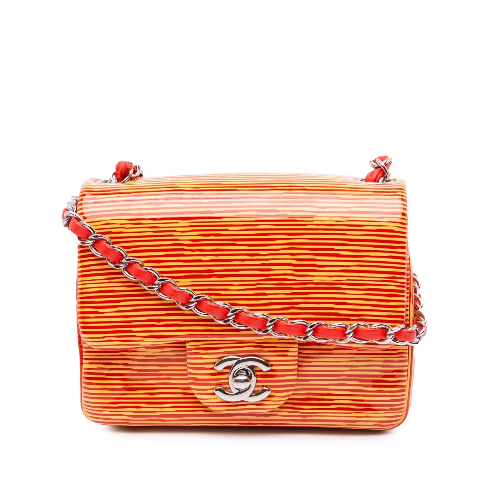 Chanel — Square Classic Striped Single Flap — Handbag — resale