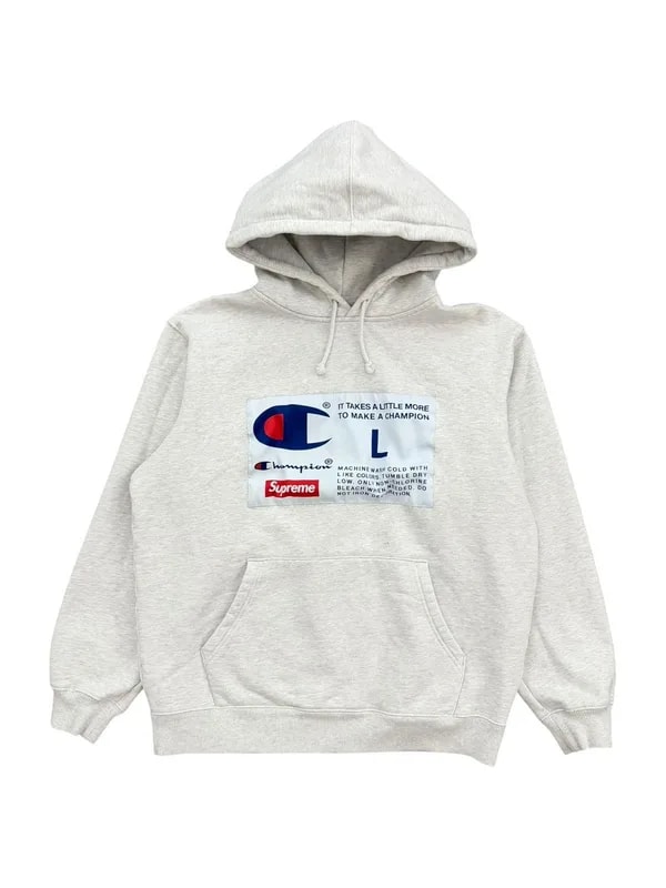 Supreme — Supreme Champion Label Hoodie — streetwear — resale