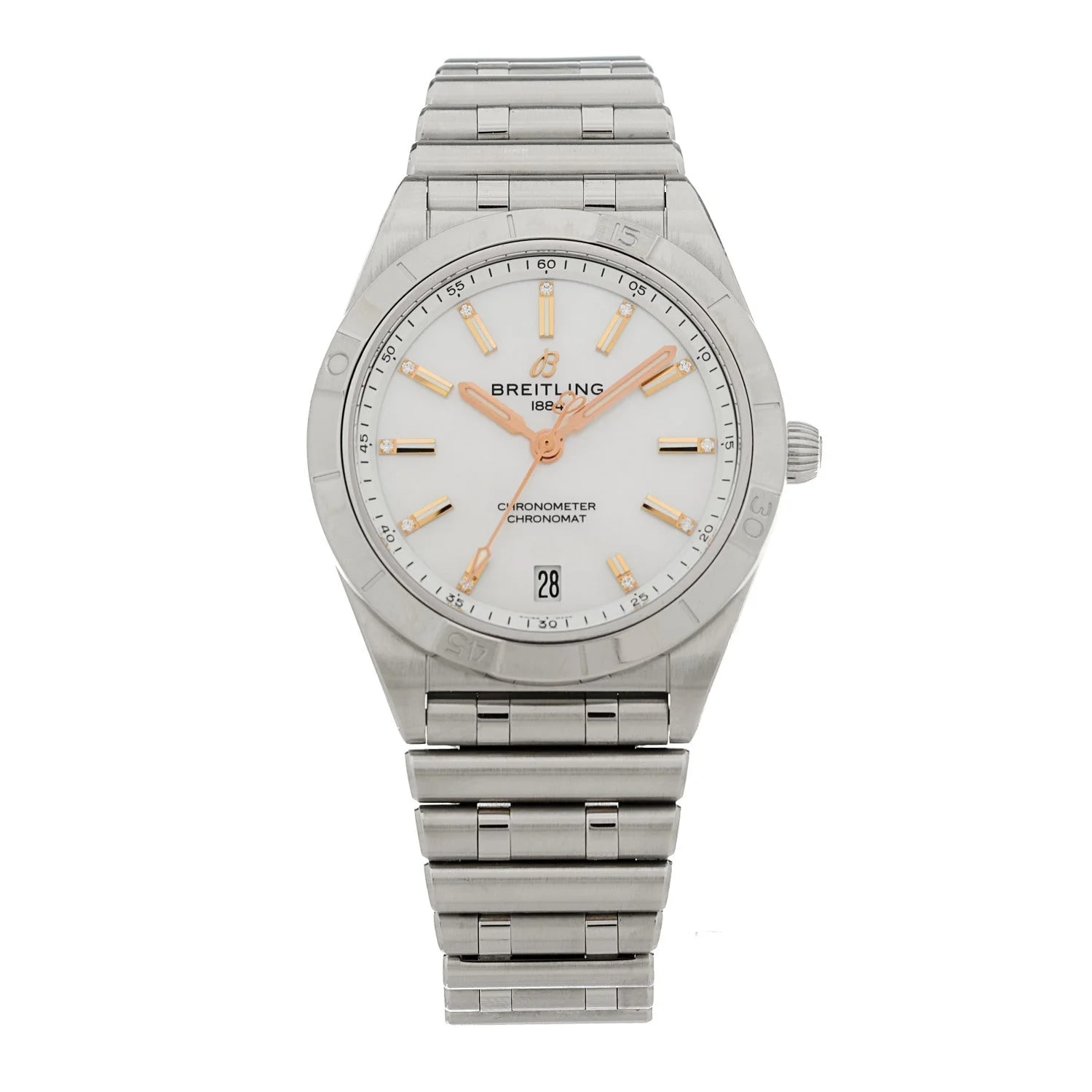 Breitling — Stainless Steel Diamond Mother of Pearl 36mm Chronomat Automatic A10380 — Watch — resale