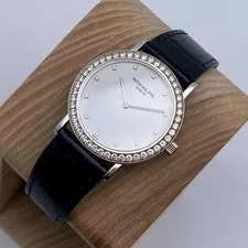 Patek Philippe — Patek Philippe Calatrava 5006G 18k White Gold White Diamond Dial — Watch — resale