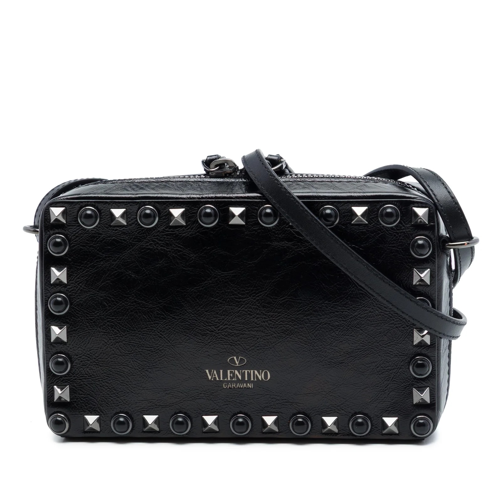 Valentino — Textured Rolling Rockstud Camera — Handbag — resale