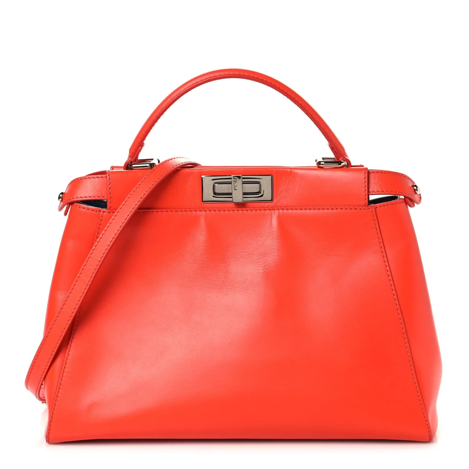 Fendi — Vitello Morgan Monster Eyes Medium Peekaboo Iconic Satchel Papavero — Handbag — resale