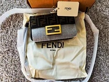 Fendi — Fendi Logo Small Zip Crossbody / , Dust — Handbag — resale