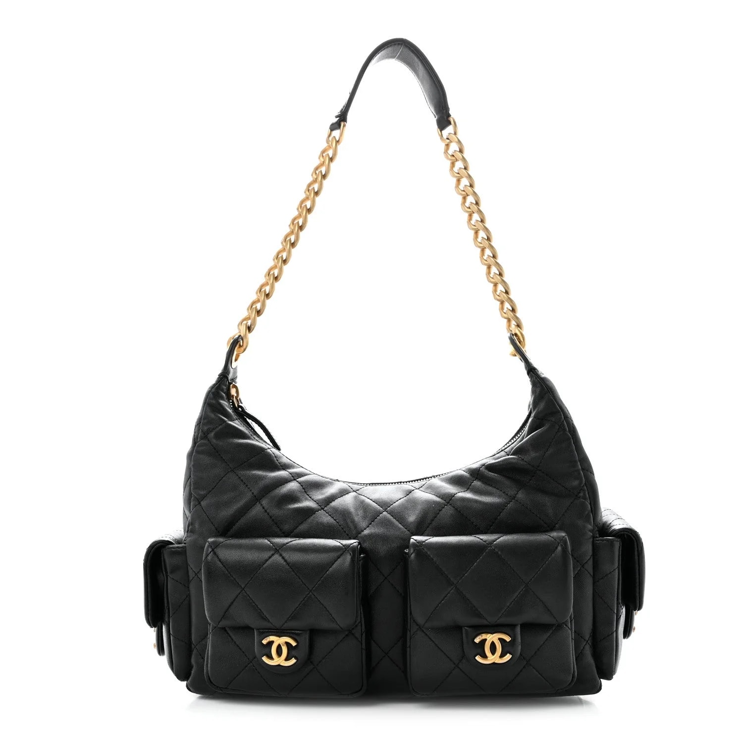 Chanel — Shiny Large Pockets Hobo — Handbag — resale