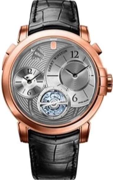 Worldofluxuryus — Harry Winston Midnight GMT Tourbillon 18K Rose Gold — Watch — resale