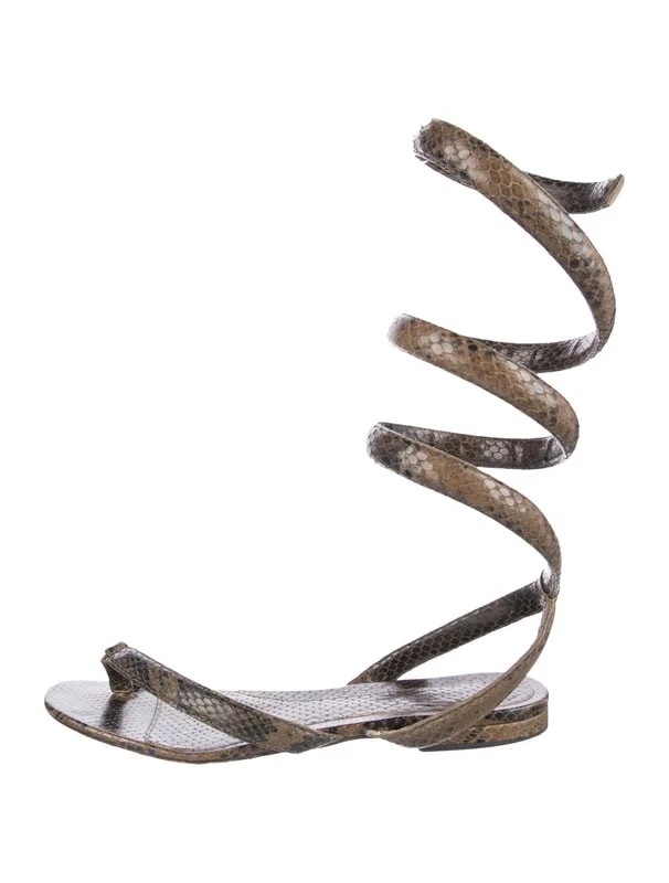 Bottega Veneta — Animal Print Gladiator — Designer Shoe — resale