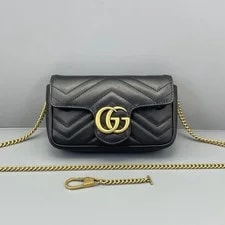 Gucci — Authentic Gucci Super Mini GG Marmont Chevron — Handbag — resale