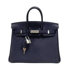 Hermès — Hermes Birkin 25 W Stamp Nuit Hardware Dust #OK078 — Handbag — resale