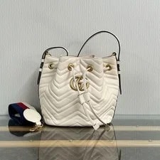 Gucci — Gucci Marmont Logo Striped Web Drawstring Quilted - Excellent #Nlisjd — Handbag — resale