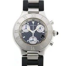 Cartier — Cartier Must 21 Chronoscaph Quartz W10125U2 Black Dial Wrist — Watch — resale