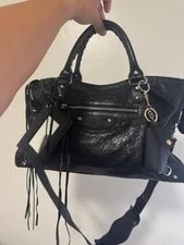 Balenciaga — Balenciaga City Satchel Zip Double Handles Adjustable Strap Studs — Handbag — resale