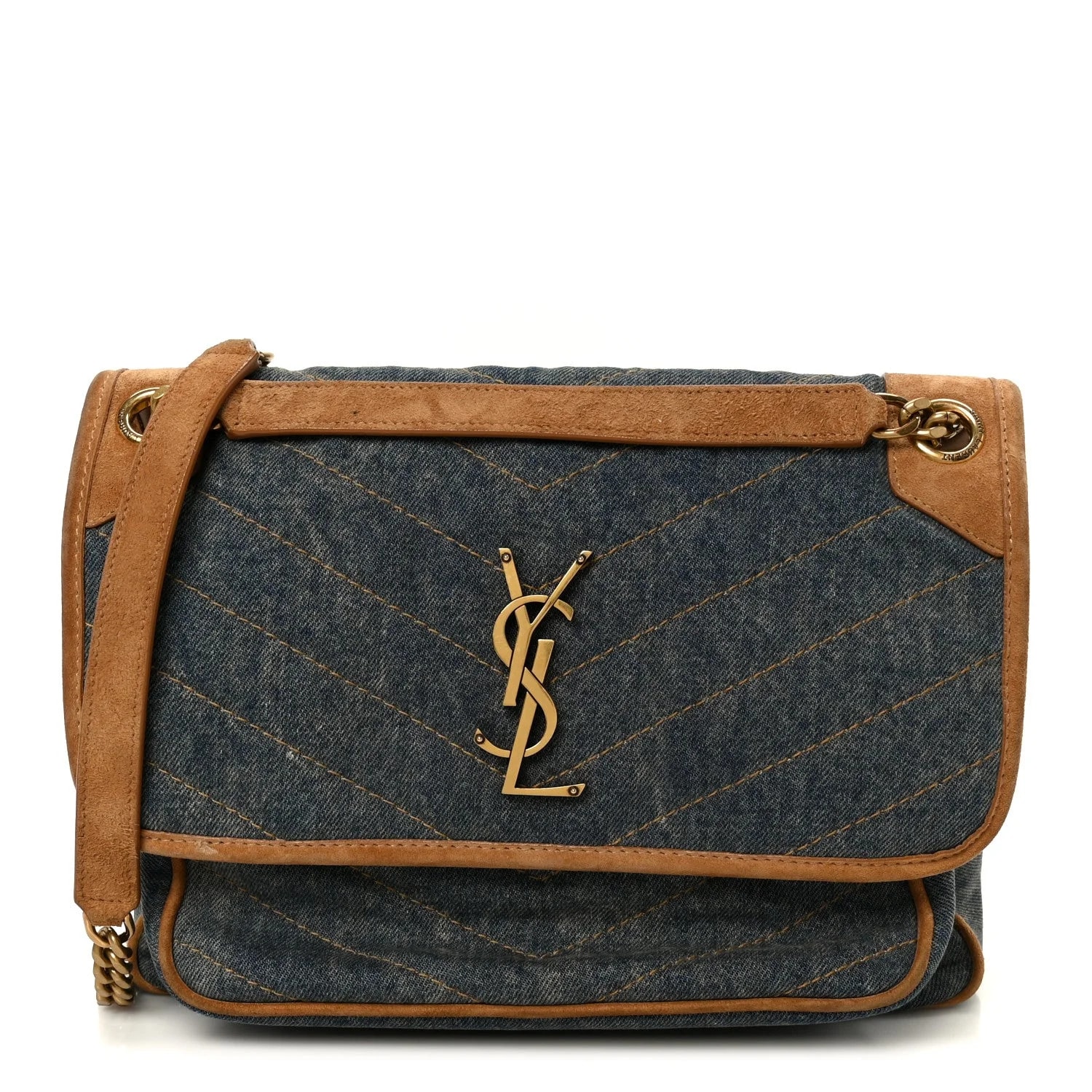 Saint Laurent — Medium Niki Chain Satchel Cinnamon — Handbag — resale