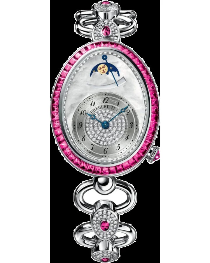 Worldofluxuryus — Breguet Reine de Naples 18K White Gold & Diamonds & Rubies — Watch — resale