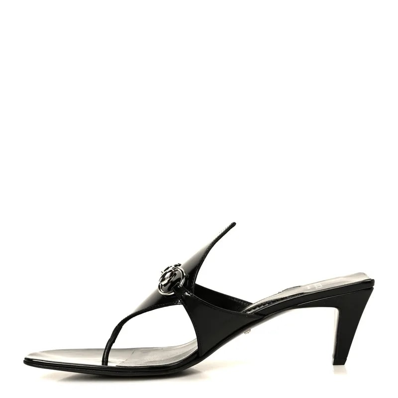 Gucci — Malaga Kid Regent Mariame Horsebit 55mm Mule Slide — Designer Shoe — resale