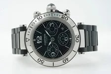 Cartier — Cartier Pasha Seatimer W31088U2 2995 42mm Black Dial 12276U — Watch — resale