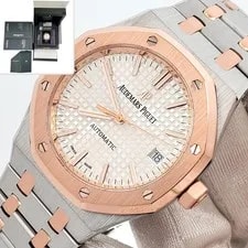 Audemars Piguet — Audemars Piguet Royal Oak 37mm Silver Dial 2-tone 15450SR Box Papers — Watch — resale