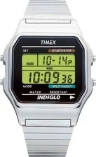 Timex — Timex Classic LCD-screen Silver Steel Expansion Band Digital T78587 — Watch — resale