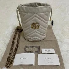 Gucci — Gucci Marmont GG Mini Bucket Chain Drawstring — Handbag — resale
