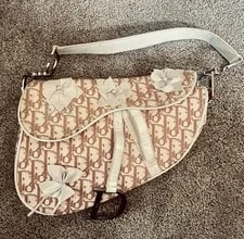 Dior — Dior Saddle Appliqué Flowers Ribbon — Handbag — resale