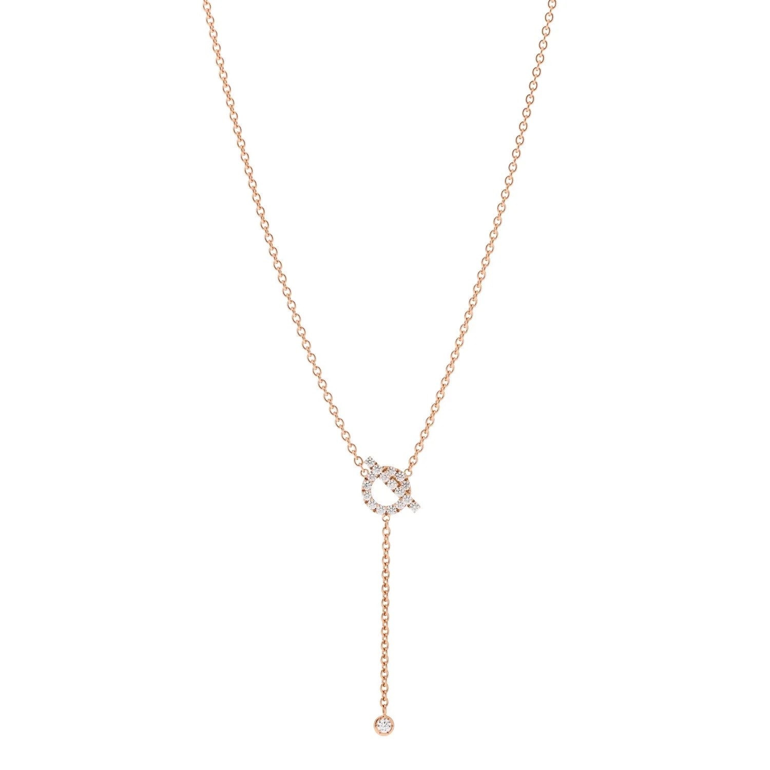 Hermès — 18K Rose Gold Finesse Lariat — Jewelry — resale