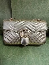 Gucci — Gucci Marmont Matelassé Metallic 26cm GG Chain Crossbody — Handbag — resale