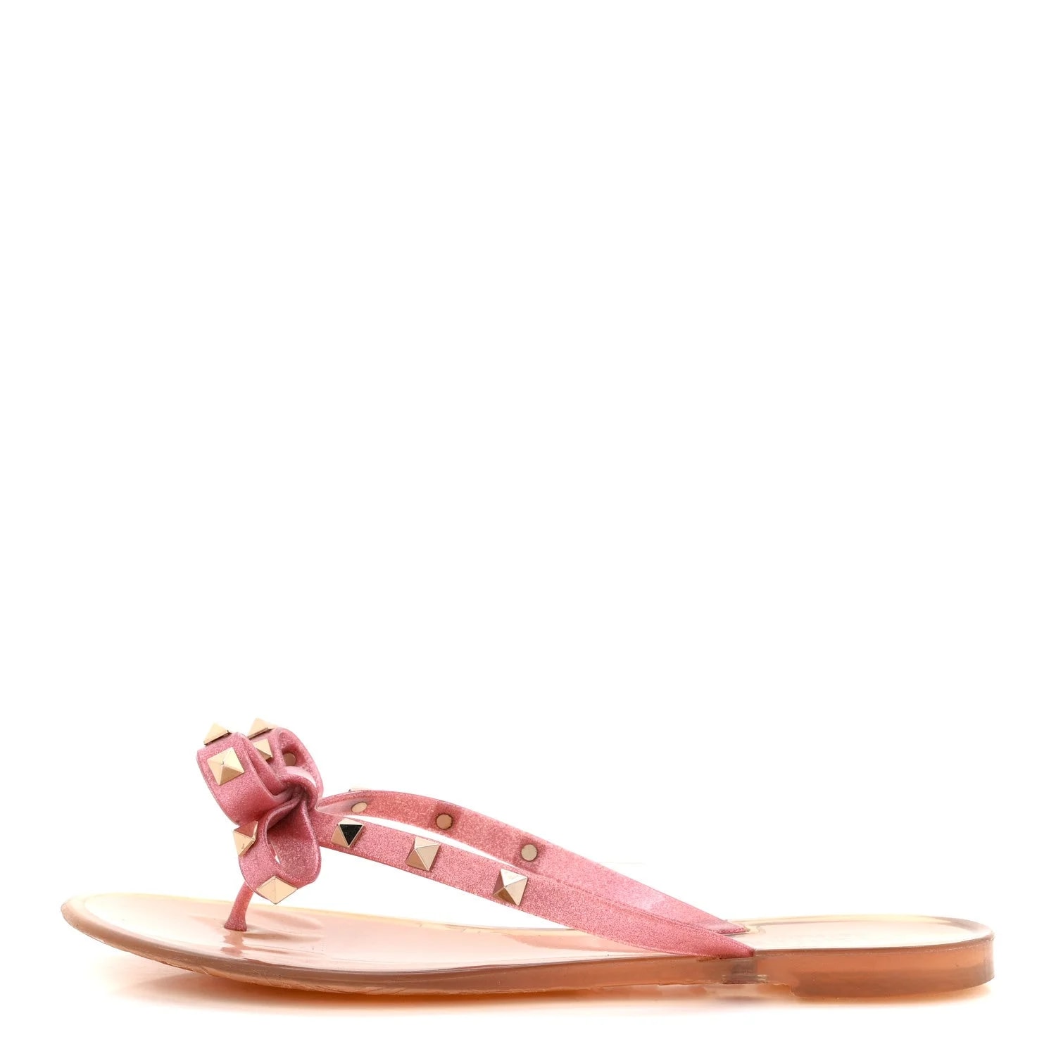 Valentino Garavani — Jelly Glitter Rockstud Bow Thong 39 — Designer Shoe — resale