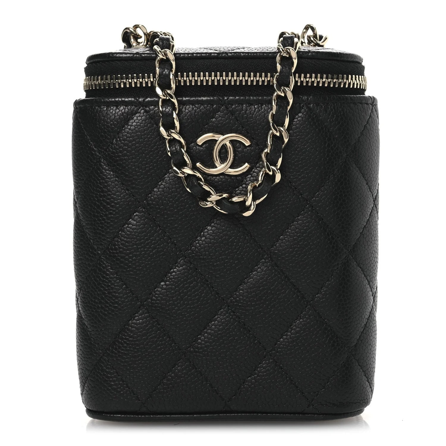 Chanel — Small Vertical Coco Beauty Vanity Case With Chain — Handbag — resale