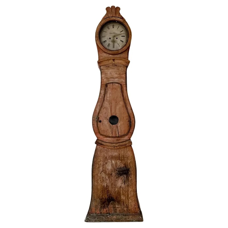 19th Century Swedish Mora Longcase Clock, Pine, Folk Art, Circa 1800 — decorative_object — resale