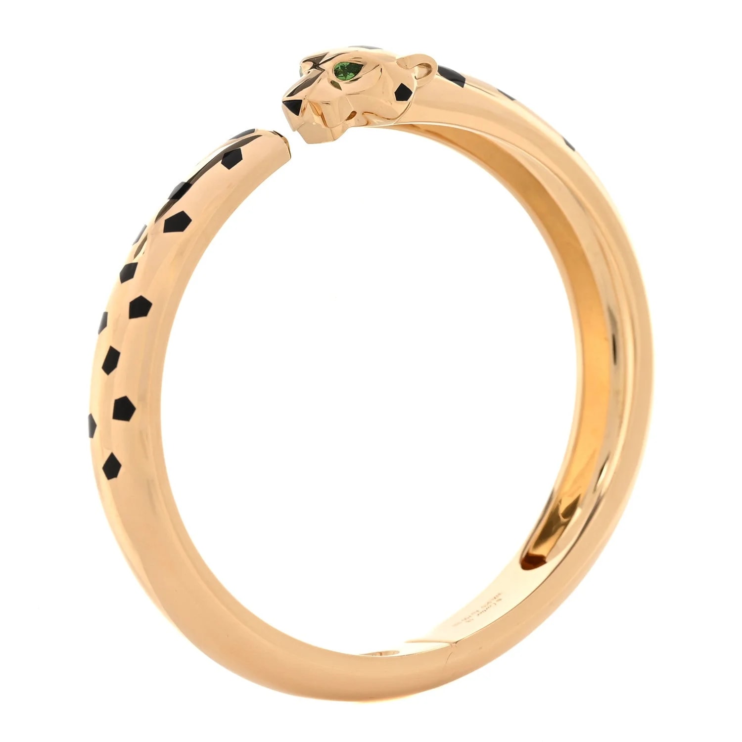Cartier — 18K Yellow Gold Tsavorite Panthere de Cartier Cuff 18 — Jewelry — resale