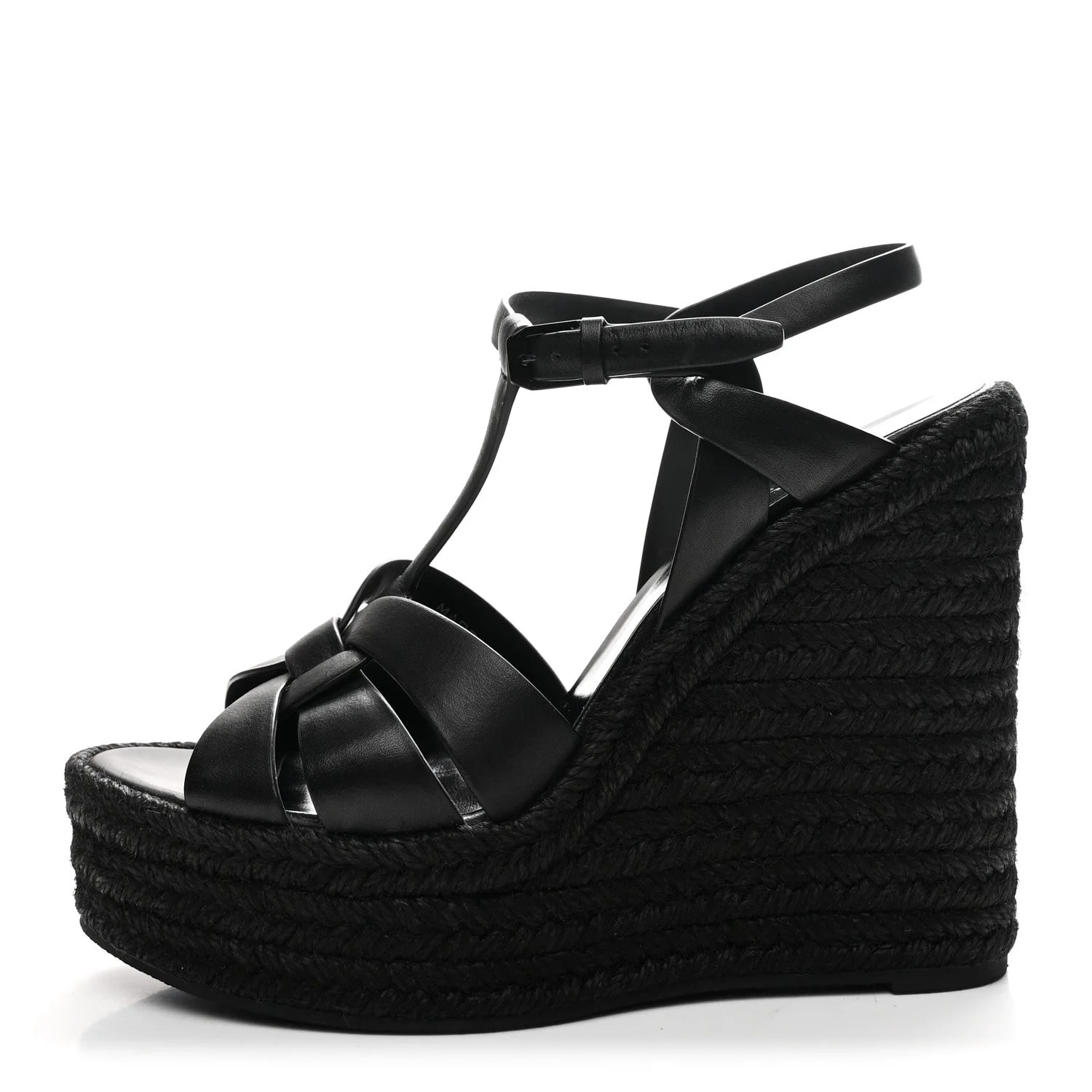 Saint Laurent — Tribute 95 Platform Espadrille Wedge 40.5 — Designer Shoe — resale