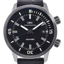 IWC — IWC Aquatimer IW323101 Black Auto SS Leather 44mm — Watch — resale