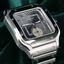 Cartier — Cartier Santos de Dual Time Grey Dial Steel Complete SET WSSA0076 — Watch — resale