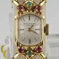 Patek Philippe — Patek Philippe 18k Yellow Gold Hand-Winding W/ Ornate Gubelin Band — Watch — resale