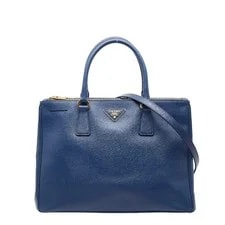 Prada — Prada Triangle Logo Plate Galleria 2WAY Leath — Handbag — resale
