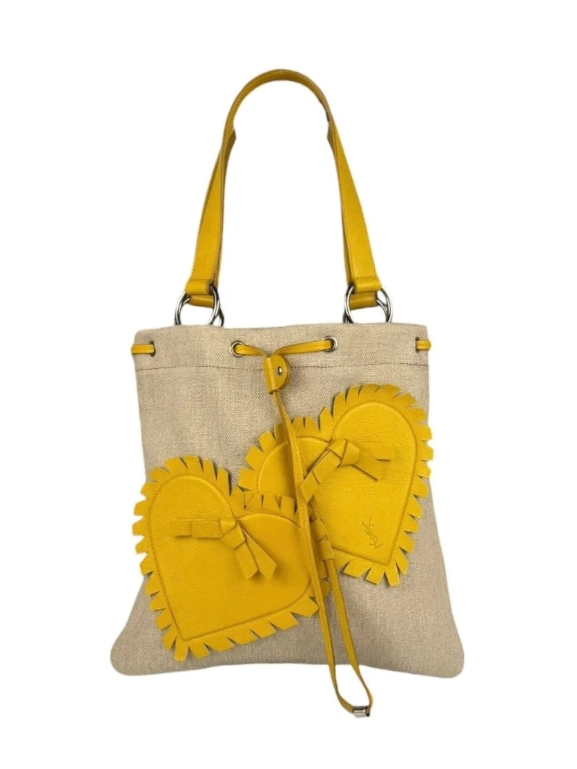 Yves Saint Laurent — Trim Kahala Heart Drawstring — Handbag — resale
