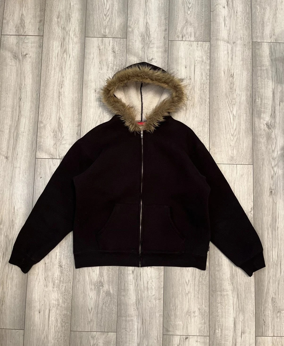 Supreme Faux Fur Zip Up Hooded Sweatshirt