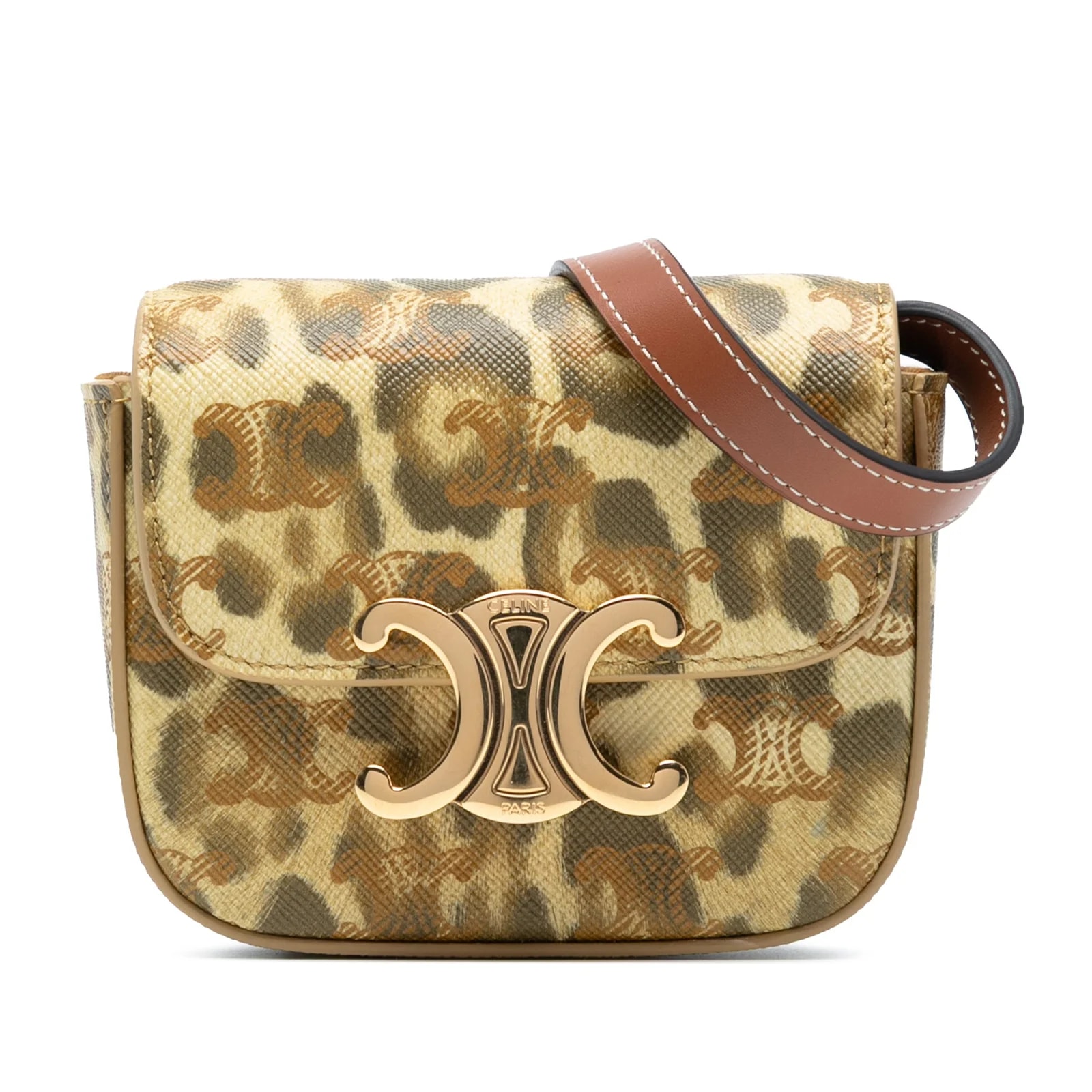 Celine — Leopard Print Claude Crossbody — Handbag — resale