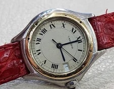 Cartier — Cartier Cougar 187906 Quartz 28mm Steel W 18k Gold Bezel — Watch — resale
